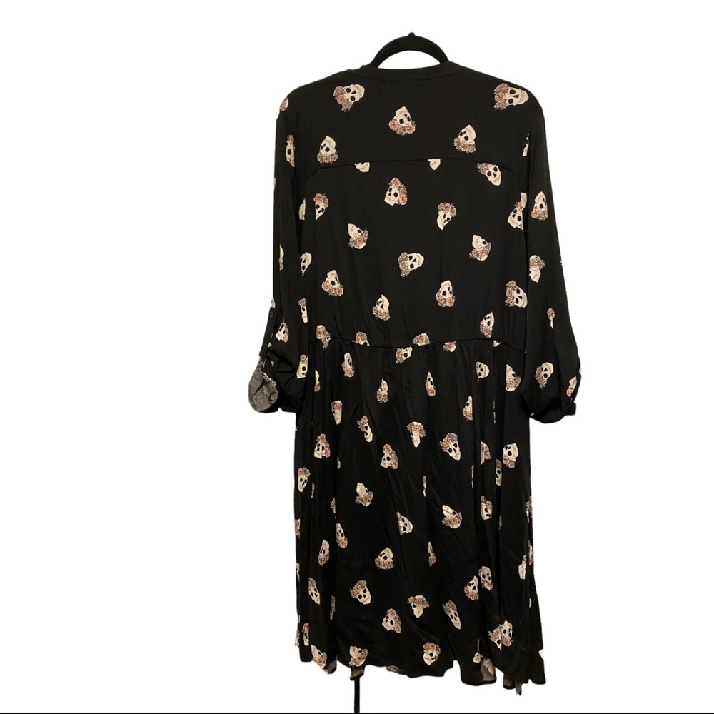 Long Blouse or Dress Black and skull fabric